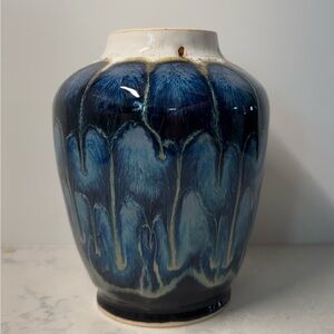 Artistic Deep Blue Art Pottery Ceramic Vase